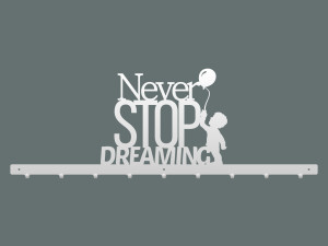 Wieszak ścienny Never stop dreaming 90 cm - biały matowy