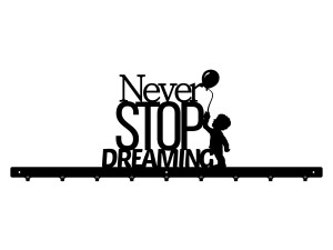 Wieszak ścienny Never stop dreaming 90 cm - czarny mat