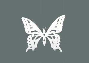 Wieszak metalowy ścienny Motyl - biały matowy
