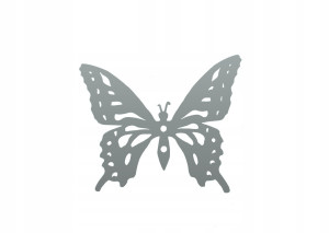 Wieszak metalowy ścienny Motyl - srebrny