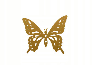 Wieszak metalowy ścienny Motyl - złoty