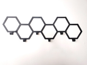 Wieszak metalowy Heksagon 60 cm - czarny mat