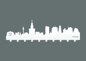 Duży wieszak metalowy na ubrania Miasto WIE097 100 cm - biały matowy