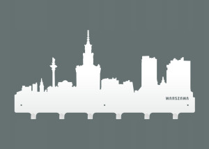 Duży wieszak metalowy na ubrania Miasto WIE097 - biały matowy