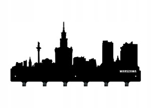 Wieszak na ścianę do przedpokoju  Miasto WIE097 - czarny, metalowy, matowy