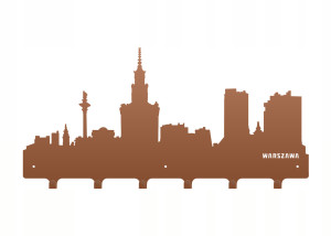 Duży wieszak metalowy na ubrania Miasto WIE097 - miedziany