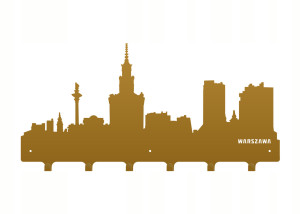 Duży wieszak metalowy na ubrania Miasto WIE097 - złoty