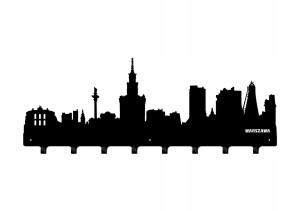 Duży wieszak metalowy na ubrania Miasto WIE097 80 cm - czarny mat
