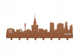 Duży wieszak metalowy na ubrania Miasto WIE097 80 cm - miedziany