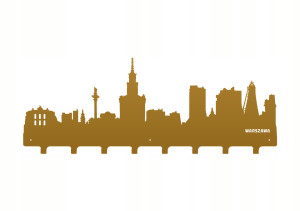 Duży wieszak metalowy na ubrania Miasto WIE097 80 cm - złoty