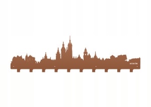 Duży wieszak metalowy na ubrania Miasto WIE099 100 cm - miedziany