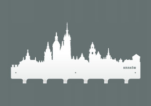 Duży wieszak metalowy na ubrania Miasto WIE099 60 cm - biały matowy