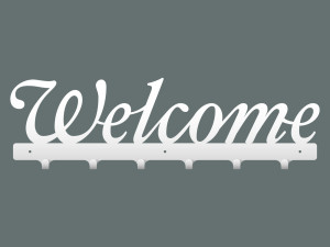 Wieszak metalowy na ubrania Welcome 60 cm - biały matowy