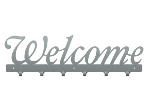 Wieszak metalowy na ubrania Welcome 60 cm - srebrny