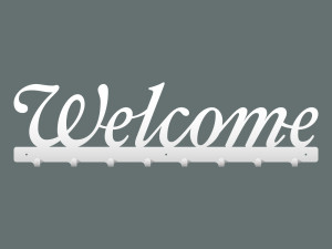 Wieszak metalowy na ubrania Welcome 80 cm - biały matowy