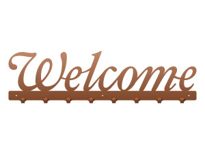 Wieszak metalowy na ubrania Welcome 80 cm - miedziany