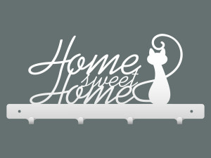 Krótki wieszak metalowy na ubrania home sweet home 40 cm - biały matowy