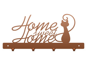 Krótki wieszak metalowy na ubrania home sweet home 40 cm - miedziany