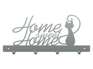 Krótki wieszak metalowy na ubrania home sweet home 40 cm - srebrny