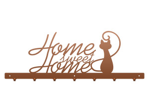 Wieszak metalowy na ubrania Home sweet home 70 cm - miedziany