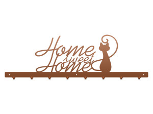 Wieszak metalowy na ubrania Home sweet home 80 cm - miedziany