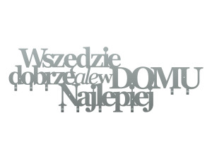 Wieszak metalowy na ubrania Wszędzie dobrze 100 cm - srebrny