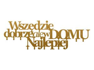 Wieszak metalowy na ubrania Wszędzie dobrze 100 cm - złoty