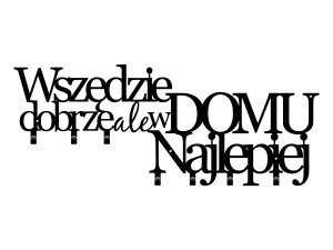 Wieszak metalowy na ubrania Wszędzie dobrze 70 cm - czarny matowy