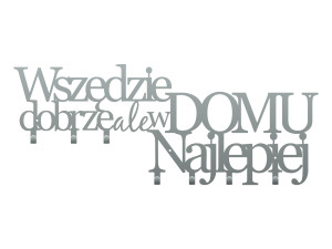 Wieszak metalowy na ubrania Wszędzie dobrze 70 cm - srebrny