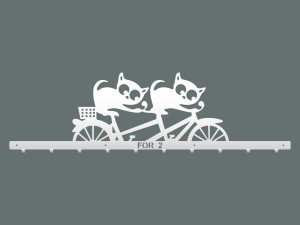 Długi wieszak metalowy na ubrania Koty 100 cm - biały matowy