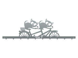 Długi wieszak metalowy na ubrania Koty 100 cm - srebrny