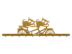 Długi wieszak metalowy na ubrania Koty 100 cm - złoty