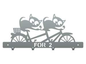 Krótki wieszak metalowy na ubrania Koty 40 cm - srebrny