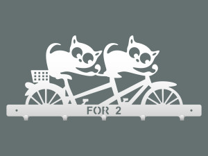 Wieszak metalowy na ubrania Koty 50 cm - biały matowy