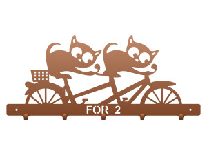 Wieszak metalowy na ubrania Koty 50 cm - miedziany