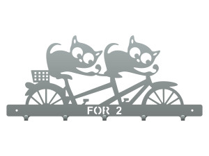 Wieszak metalowy na ubrania Koty 50 cm - srebrny