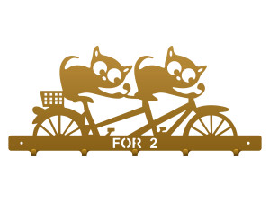 Wieszak metalowy na ubrania Koty 50 cm - złoty