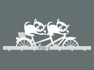 Wieszak metalowy na ubrania Koty 70 cm - biały matowy