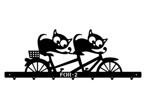 Wieszak metalowy na ubrania Koty 70 cm - czarny mat