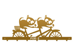 Wieszak metalowy na ubrania Koty 70 cm - złoty