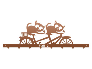 Wieszak metalowy na ubrania Koty 80 cm - miedziany