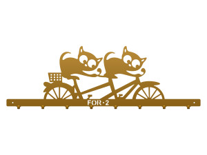 Wieszak metalowy na ubrania Koty 80 cm - złoty