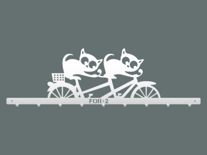 Wieszak metalowy na ubrania Koty 90 cm - biały matowy