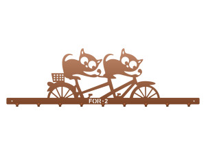 Wieszak metalowy na ubrania Koty 90 cm - miedziany