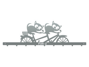 Wieszak metalowy na ubrania Koty 90 cm - srebrny