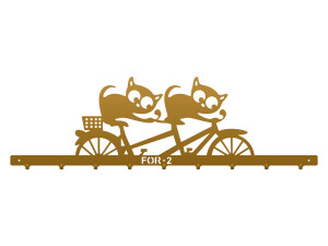 Wieszak metalowy na ubrania Koty 90 cm - złoty