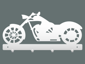 Krótki wieszak metalowy na ubrania Motor 40 cm - biały matowy