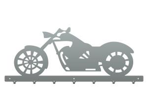 Wieszak metalowy na ubrania Motor 70 cm - srebrny