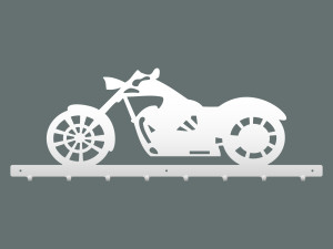 Wieszak metalowy na ubrania Motor 80 cm - biały matowy