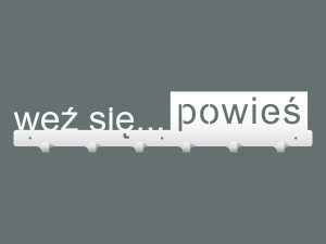 Wieszak metalowy na ubrania weź się powieś 60cm - biały matowy